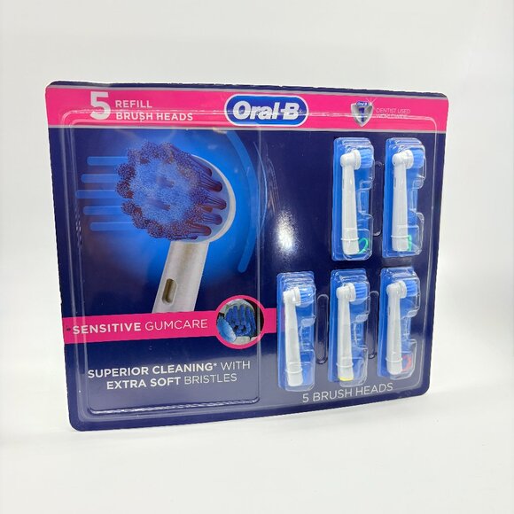 Oral B Sensitive Gum Care Replacement Refill Tooth Brush Heads 5 Count - Picture 1 of 2